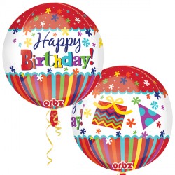 Stripes & Bursts Happy Birthday Orbz G20 Pkt (15" X 16")