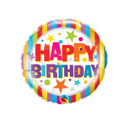 Stripes & Stars Birthday 9" Flat Hi