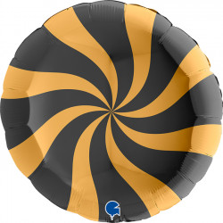 Swirly Gold - Black 36" Pkt