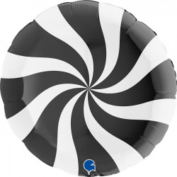 Swirly White - Black 36" Pkt