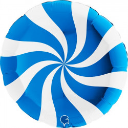 Swirly White - Blue 36" Pkt
