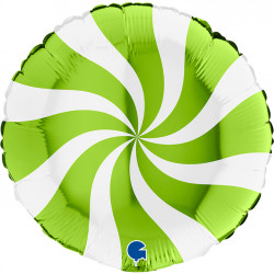 Swirly White - Lime Green 18" Pkt