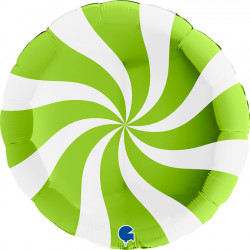 Swirly White - Lime Green 36" Pkt