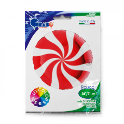Swirly White - Red 36" Pkt