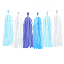 Tassel Garland Blue Mix (12 Tassles 1.5m)
