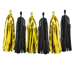 Tassel Garland Gold & Black Mix (12 Tassles 1.5m)