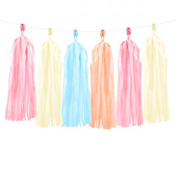 Tassel Garland Warm Pastel Mix (12 Tassles 1.5m)