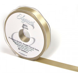 Taupe Eleganza Double Faced Satin Ribbon 15mm X 20m