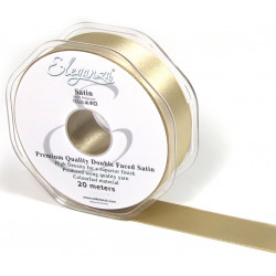 Taupe Eleganza Double Faced Satin Ribbon 25mm X 20m