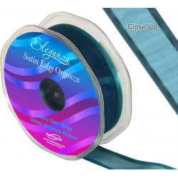 Teal Satin Edge Organza Ribbon 25mm X 25m