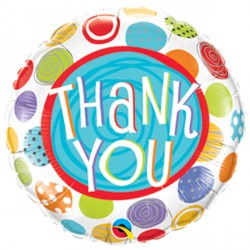 Thank You Patterned Dots 9" Flat Hi