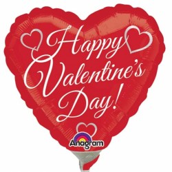 Traditional Script Happy Valentine's Day 9" A15 Flat