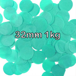 Turquoise 32mm Round Paper Confetti 1kg