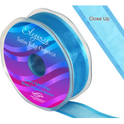 Turquoise Satin Edge Organza Ribbon 25mm X 25m