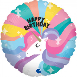 Unicorn Birthday 9" Flat