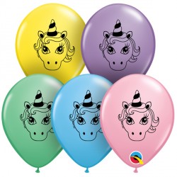 Unicorn Head 5" Pastel Assortment (100ct) Qn