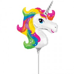 Unicorn Head Rainbow Mini Shape A30 Flat