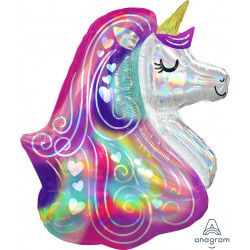 Unicorn Heart Iridescent Shape P40 Pkt (26" X 30")