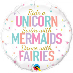 Unicorn / Mermaids / Fairies 18" Pkt If