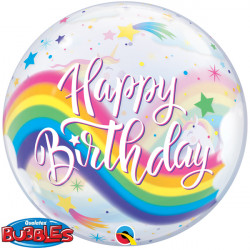 Unicorns Rainbow Birthday 22" Single Bubble Yrv