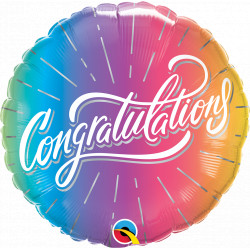 Vibrant Ombre Congratulations 18" Pkt If