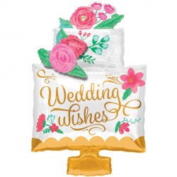 Wedding Wishes Cake Shape P40 Pkt (21" X 30")