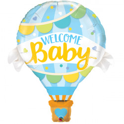 Welcome Baby Blue Balloon 42" Shape Group B Pkt Yte