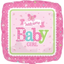 Welcome Baby Girl Butterfly Standard S40 Pkt