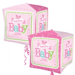 Welcome Baby Girl Cubez G20 Pkt (15" X 15")