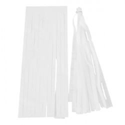 White Balloon Tassel Collar  25cm X 15cm 5 Pack Including String