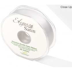 White Eleganza Double Faced Satin Ribbon 25mm X 20m