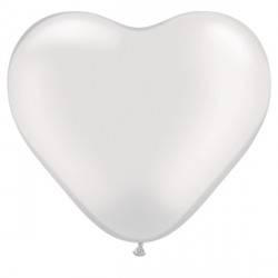 White Heart 6" Pearl (100ct) Lab