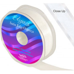 White Satin Edge Organza Ribbon 25mm X 25m