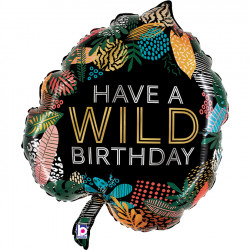 Wild Tropical Leaf Birthday 30" Grabo Shape C Pkt