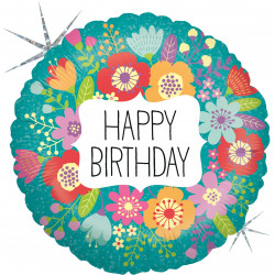 Wildflower Birthday Grabo 18" Holographic Pkt