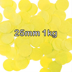 Yellow 25mm Round Paper Confetti 1kg