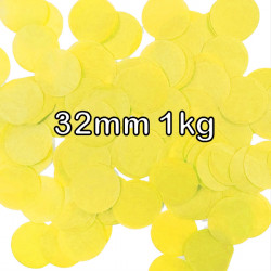 Yellow 32mm Round Paper Confetti 1kg