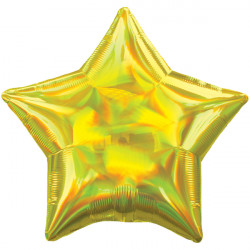 Yellow Iridescent Star Standard Holographic S40 Flat A