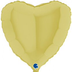 Yellow Matte Heart 18" Grabo Pkt