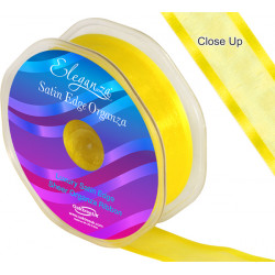 Yellow Satin Edge Organza Ribbon 25mm X 25m