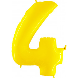 Yellow Shiny Number 4 Shape 40" Pkt