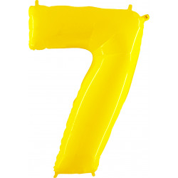 Yellow Shiny Number 7 Shape 40" Pkt