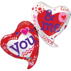 You & Me Two Hearts 42" Shape Group B Pkt Yte